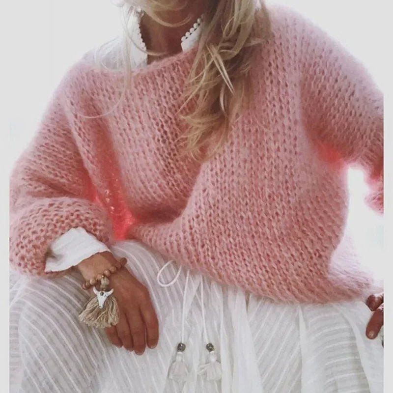 Women's Fuzzy Fluffy Oversized Knitted Jumper