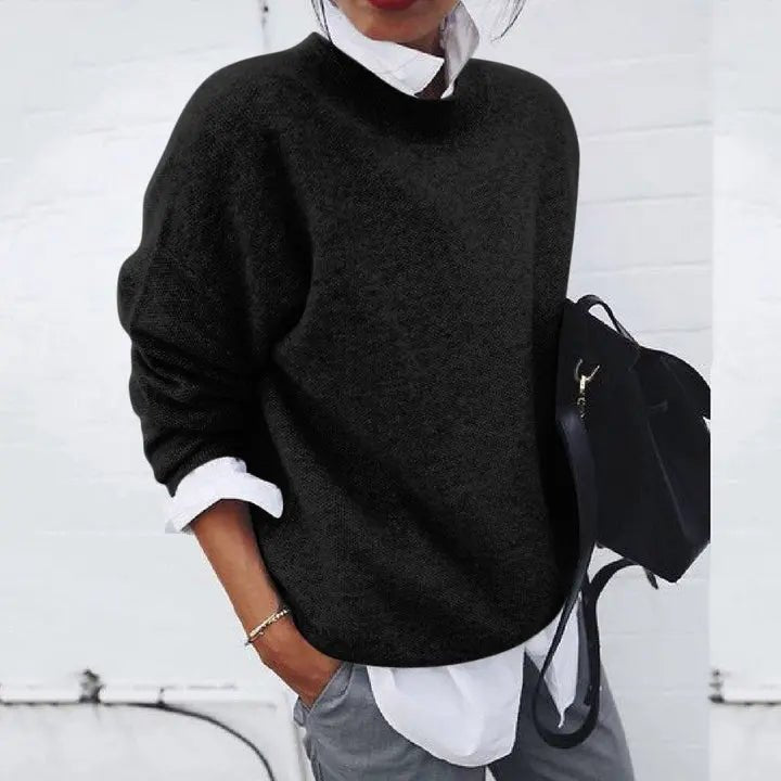 Women's Cashmere-Blend Crewneck Relaxed-Fit Sweater
