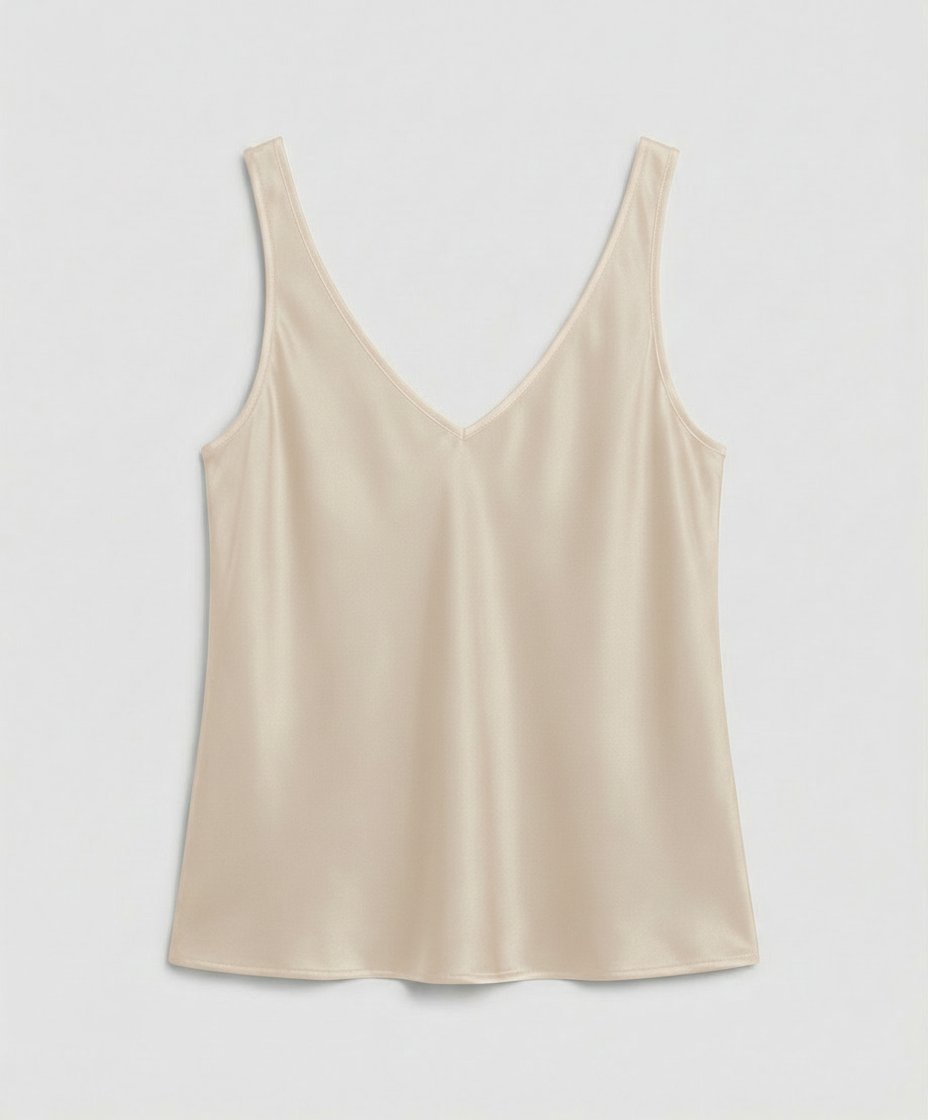 Women's Wide-Strap Satin V-Neck Camisole
