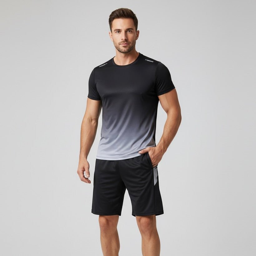 Men's Quick-Drying Breathable Athletic T-Shirt and Shorts Set