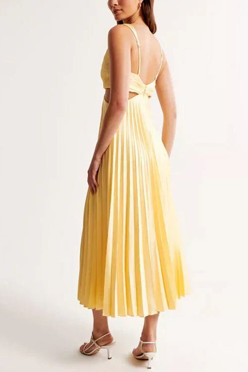 Mother of the Bride V-Neck Pleated Sleeveless Maxi Gown