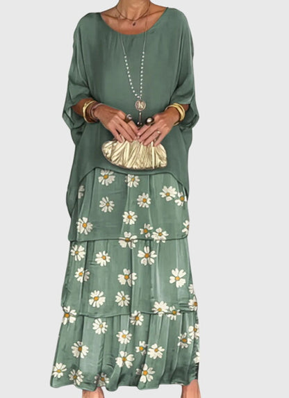 Women's Bohemian Tiered Maxi Dress with Shorts