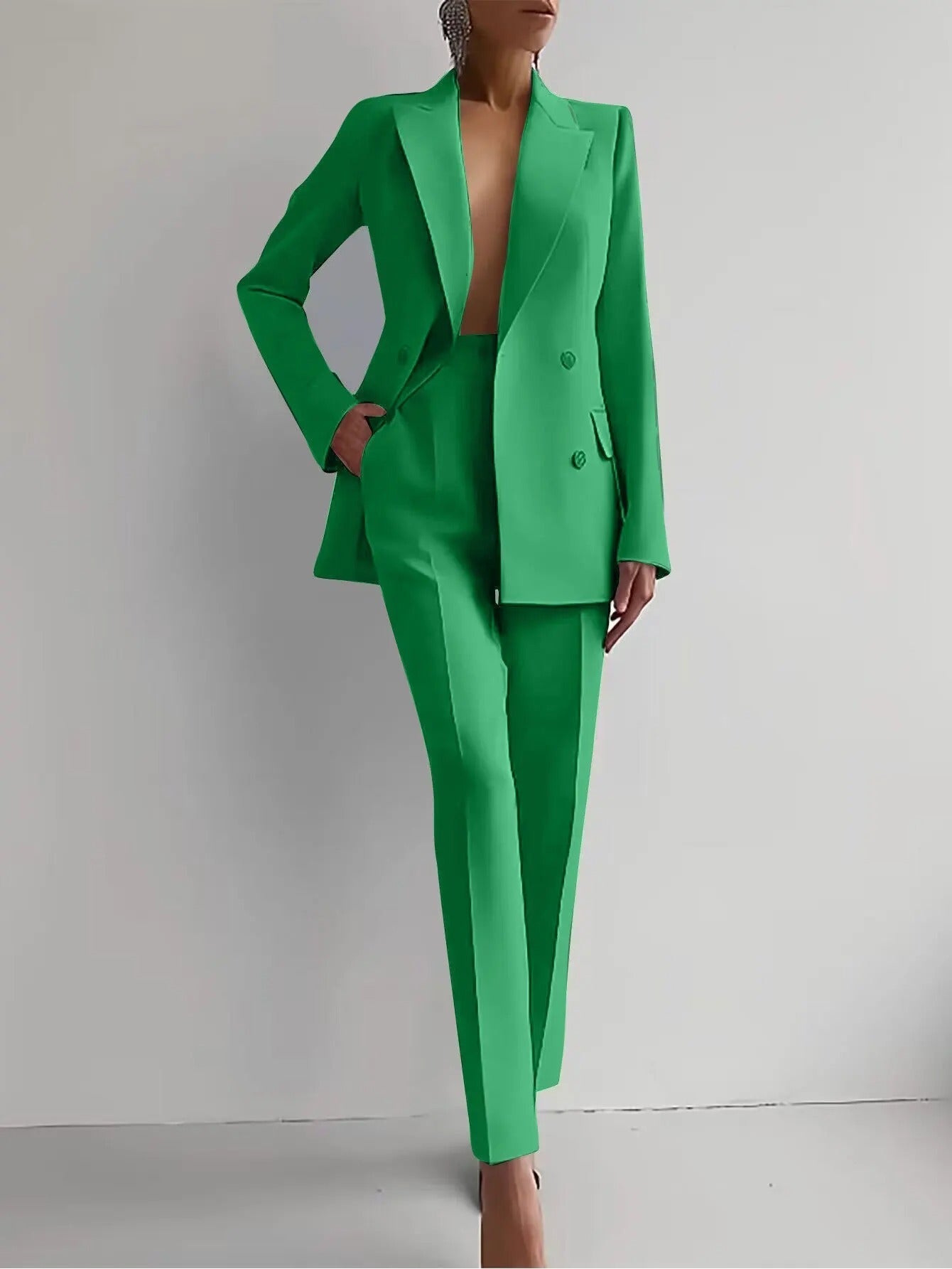 Women's Tailored Two-Piece Blazer and Trouser Suit