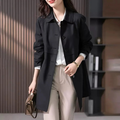 Women's Traditional Button-Front Trench Outerwear