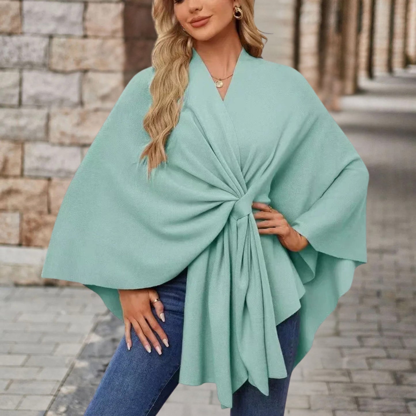 Draped Knot-Front Flowing Top for Women