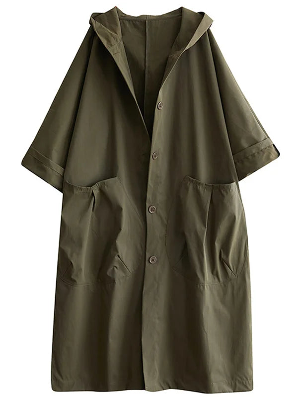 Oversized Hooded Outercoat with Side Pockets