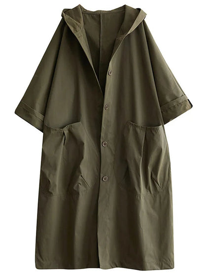 Oversized Hooded Outercoat with Side Pockets
