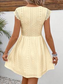 Women's Floral Lace Spaghetti-Strap A-Line Cocktail Dress