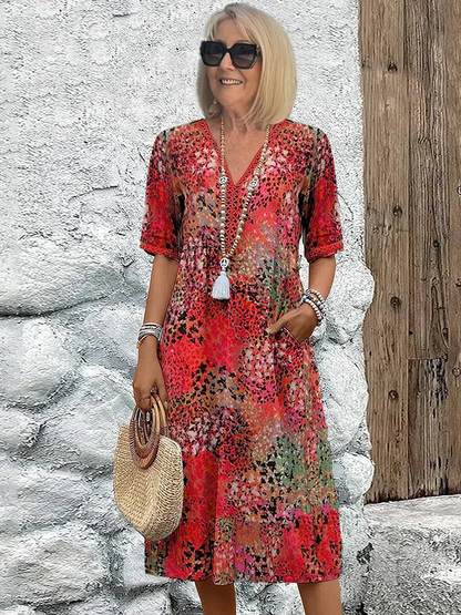 Women's Loose-Fit Floral Print Dress