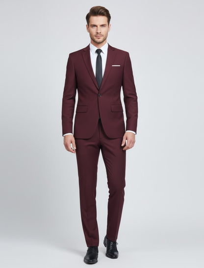 Men's Slim-Cut Formal Tailored Suit