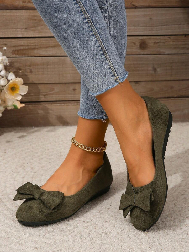 Women's Bow-Accent Slip-On Flats