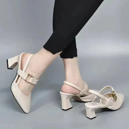 Women's Pointed-Toe Mary Jane Block-Heel Slingbacks