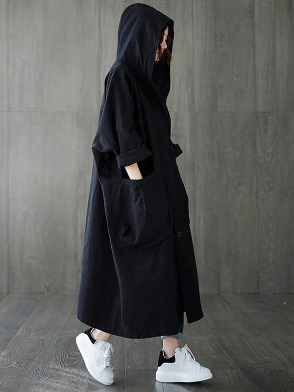 Oversized Hooded Outercoat with Side Pockets
