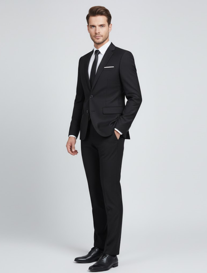 Men's Slim-Cut Formal Tailored Suit