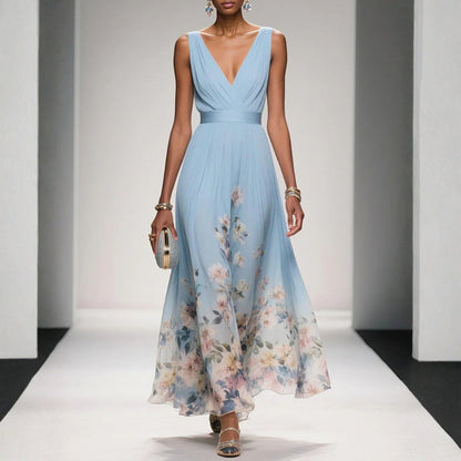 Floral Print Wedding Guest Dress for Women