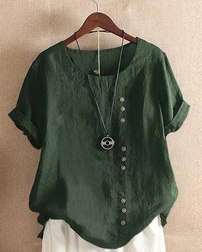Women's Casual Summer Button-Accent Blouse