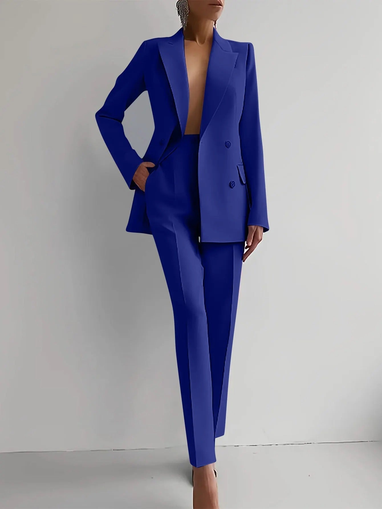 Women's Tailored Two-Piece Blazer and Trouser Suit