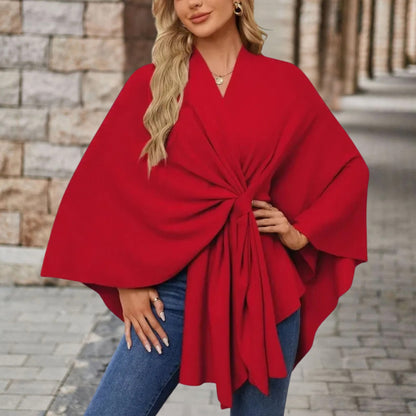 Draped Knot-Front Flowing Top for Women