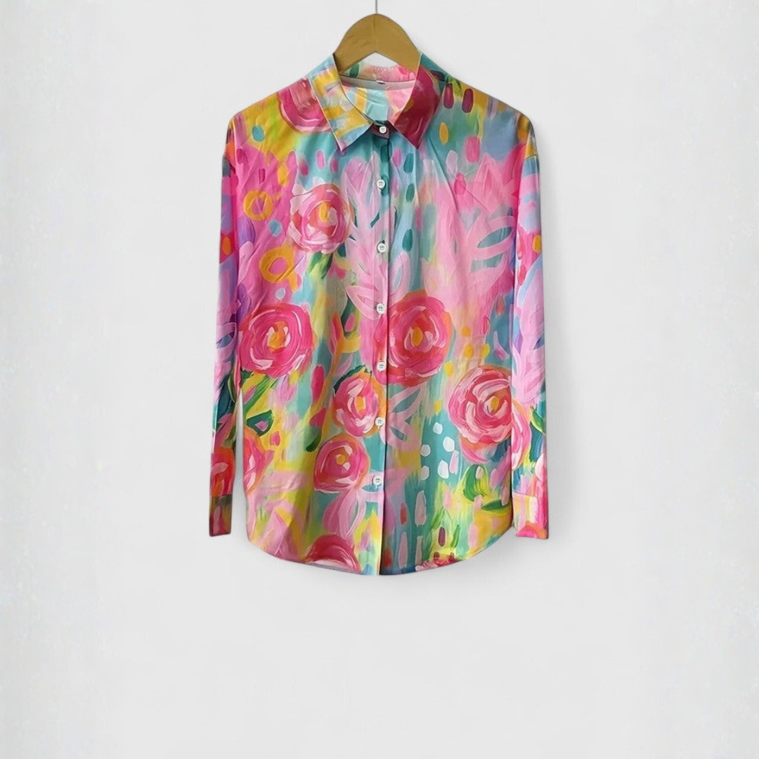 Women's Multicolor Floral Button-Down Shirt