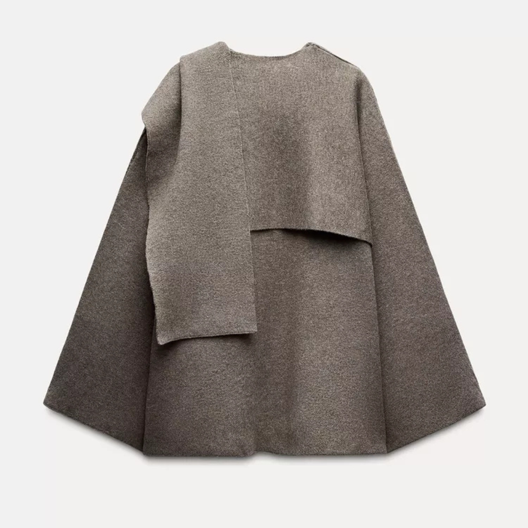 Women's Draped Cape-Style Outerwear Coat