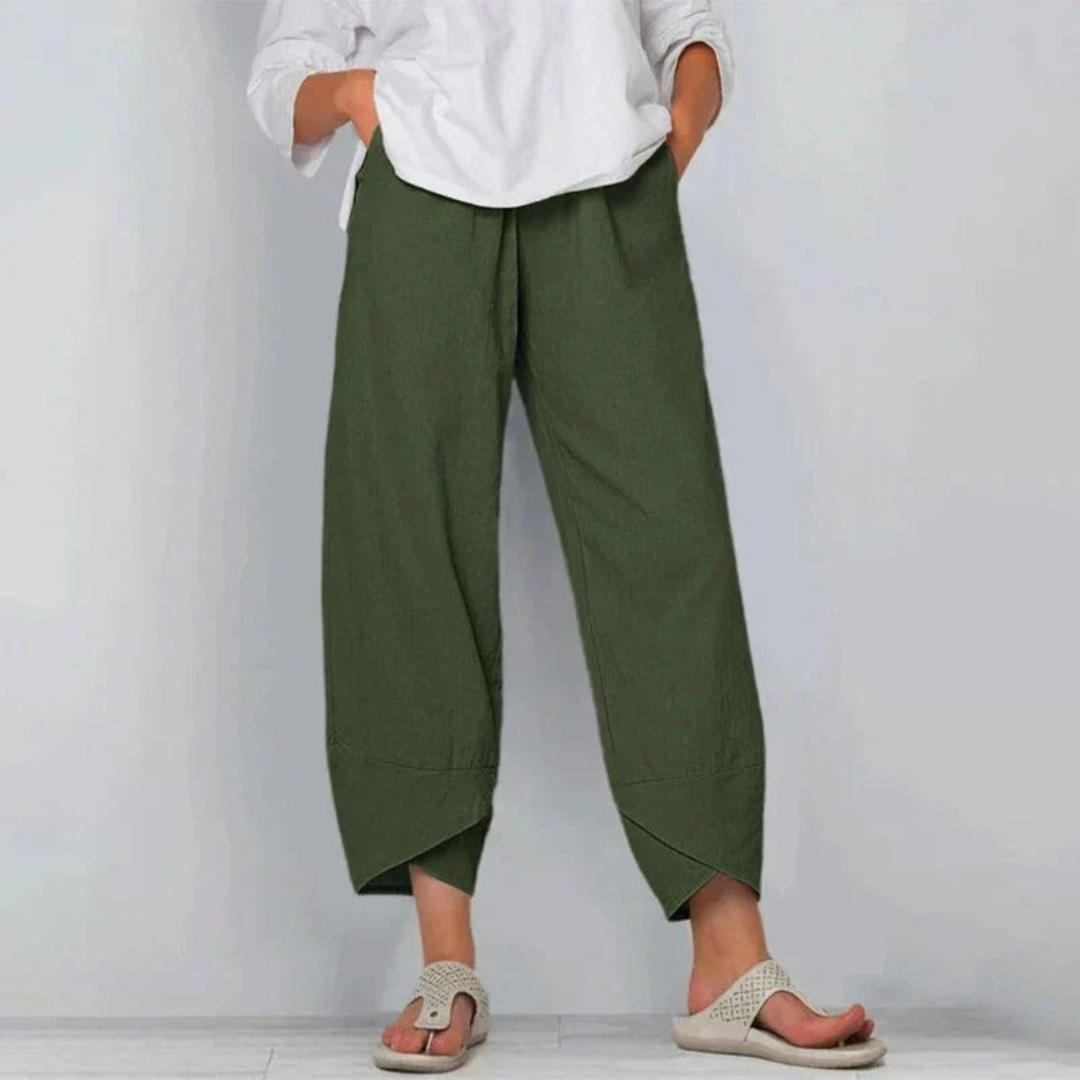 Women's Wide-Leg Cropped Casual Trousers