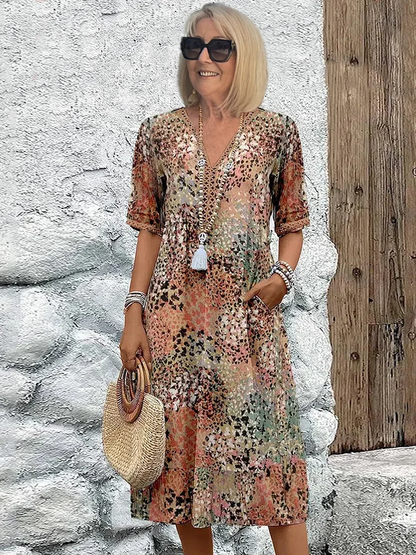 Women's Loose-Fit Floral Print Dress