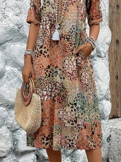 Women's Loose-Fit Floral Print Dress