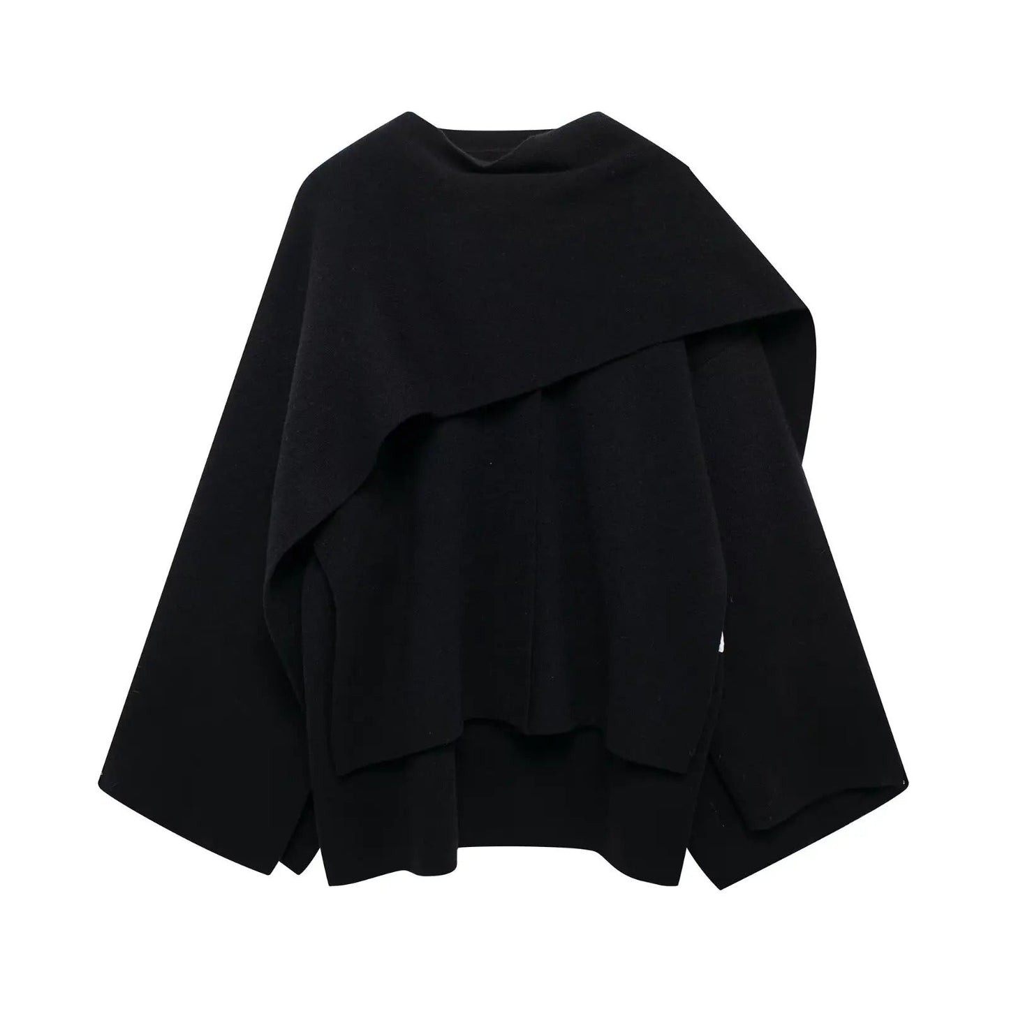 Women's Draped Cape-Style Outerwear Coat