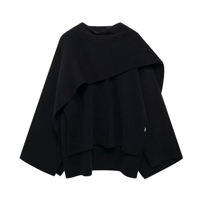 Women's Draped Cape-Style Outerwear Coat