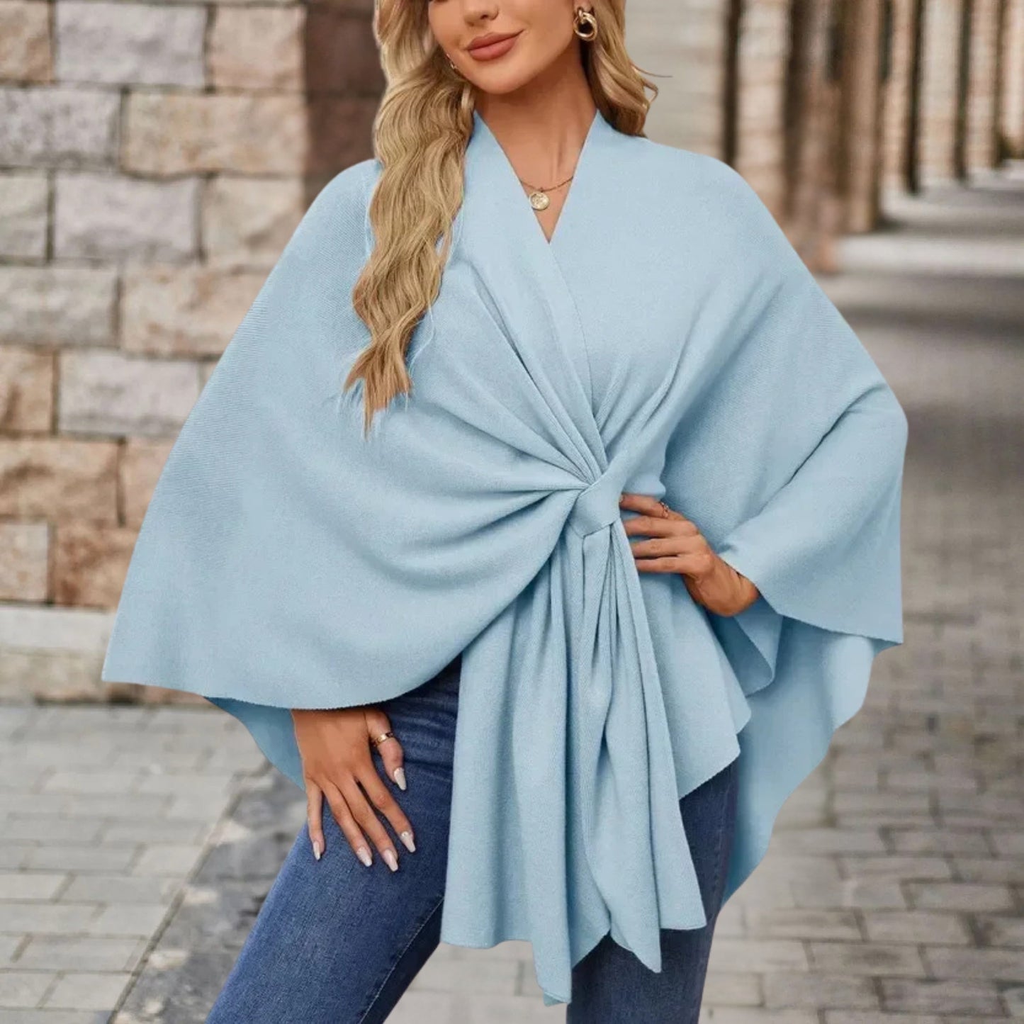 Draped Knot-Front Flowing Top for Women