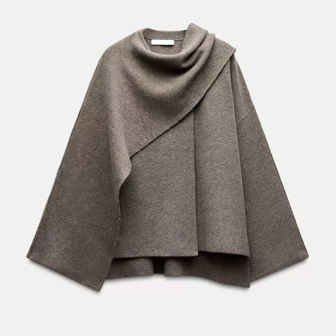 Women's Draped Cape-Style Outerwear Coat