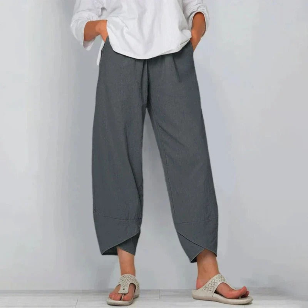 Women's Wide-Leg Cropped Casual Trousers