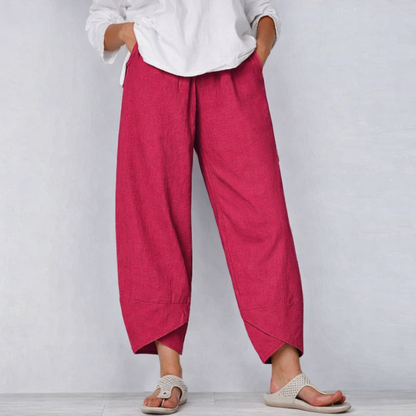 Women's Wide-Leg Cropped Casual Trousers