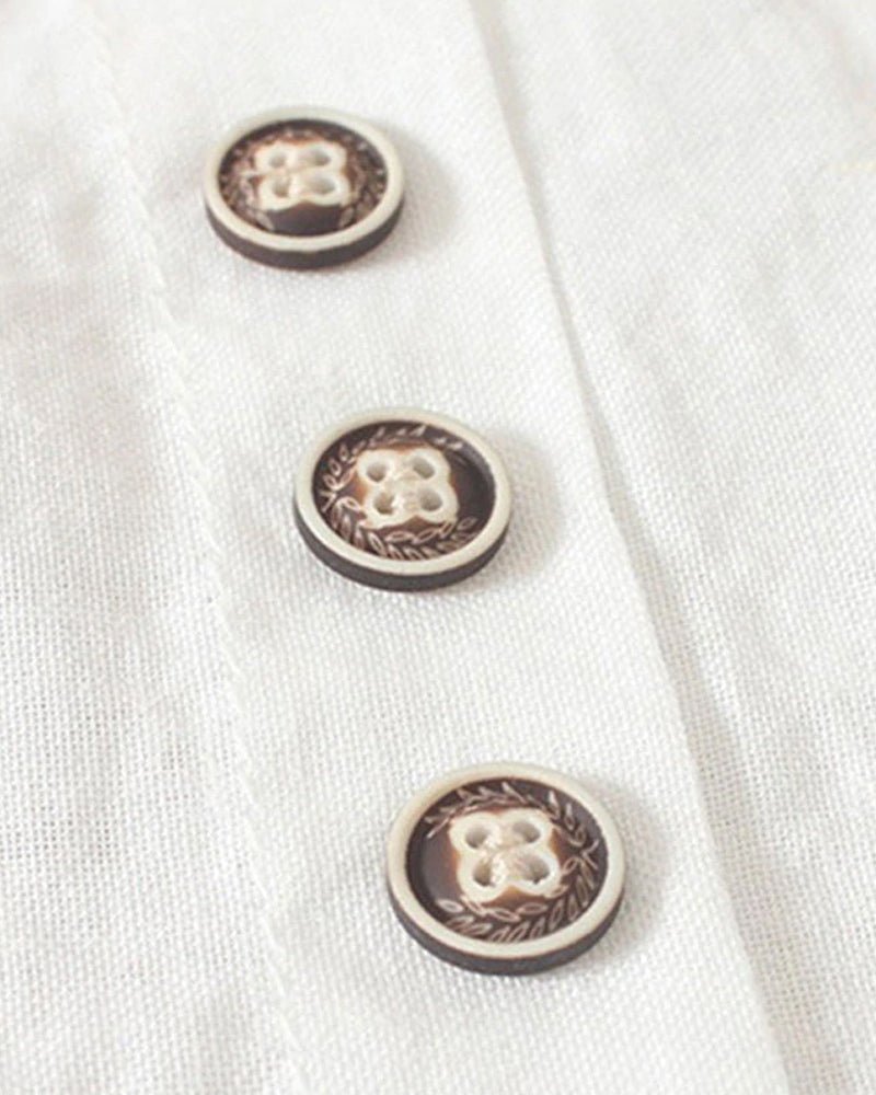 Women's Button-Detail Casual Linen Blouse