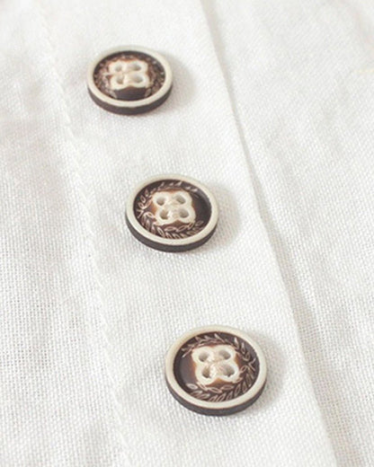 Women's Button-Detail Casual Linen Blouse