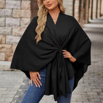 Draped Knot-Front Flowing Top for Women