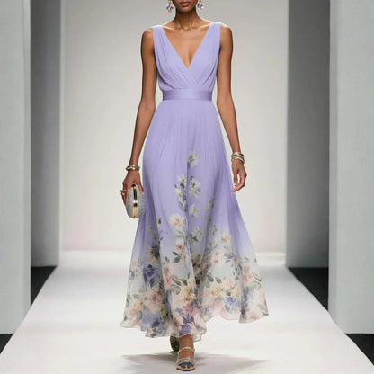 Floral Print Wedding Guest Dress for Women