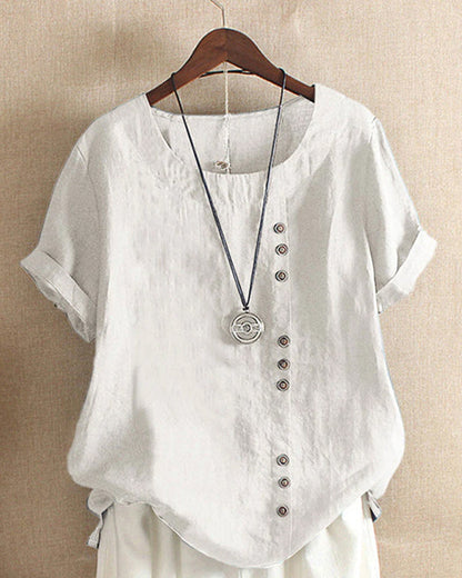 Women's Casual Summer Button-Accent Blouse