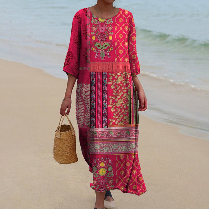 Ethnic Boho Summer Maxi Dress for Women