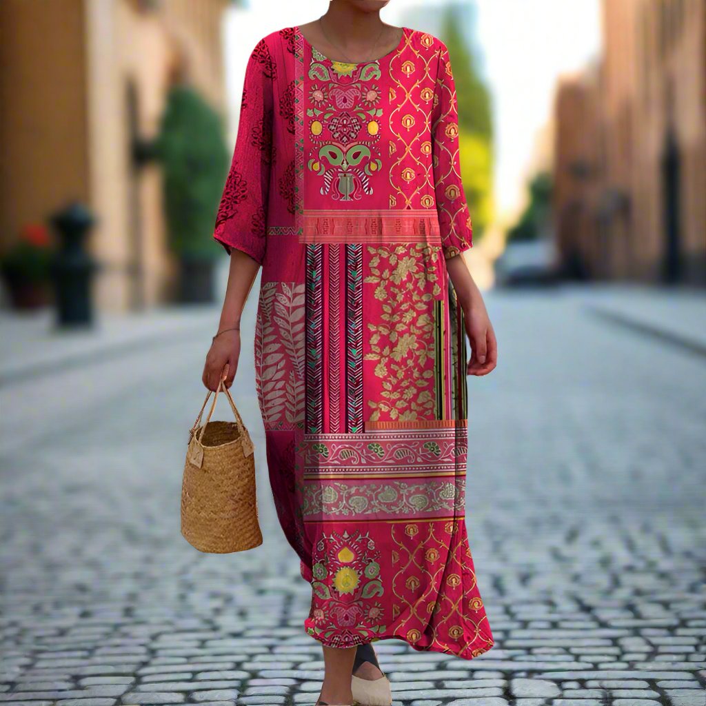 Ethnic Boho Summer Maxi Dress for Women