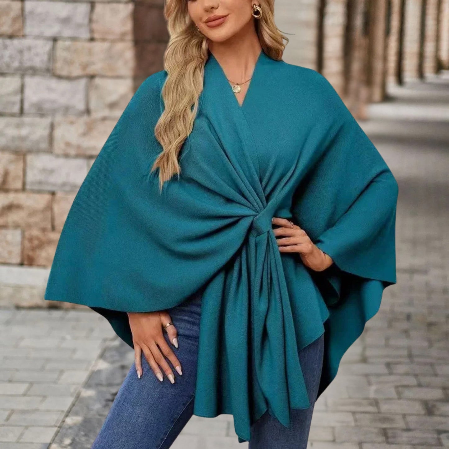 Draped Knot-Front Flowing Top for Women