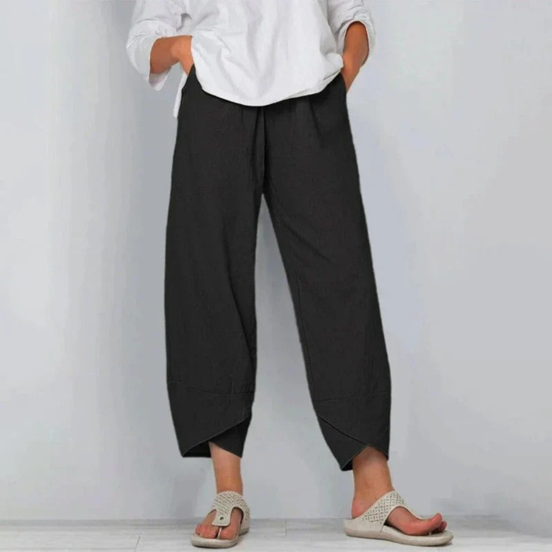 Women's Wide-Leg Cropped Casual Trousers