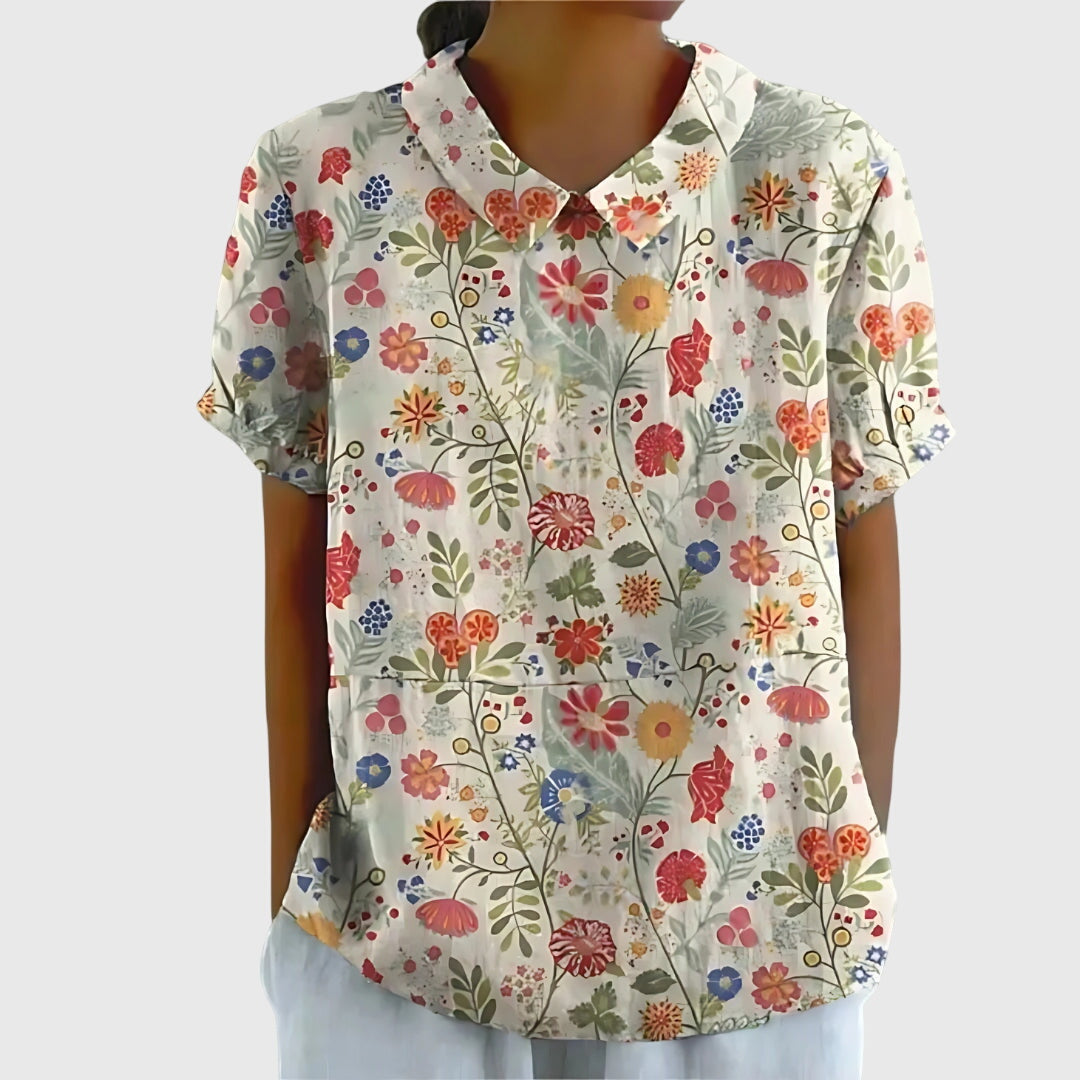 Light Pink with Floral Print / 5XL