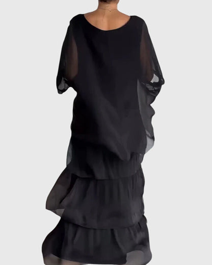 Women's Bohemian Tiered Maxi Dress with Shorts