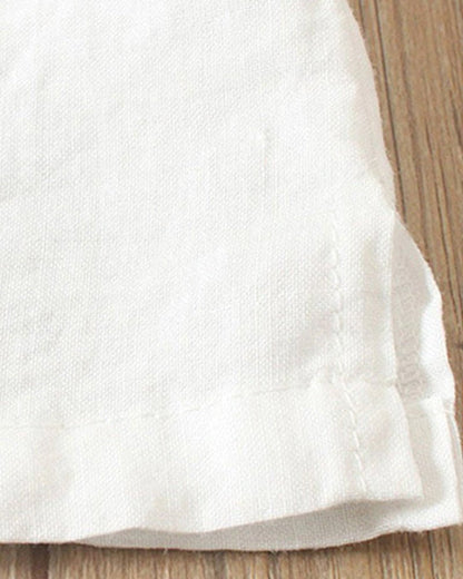 Women's Button-Detail Casual Linen Blouse