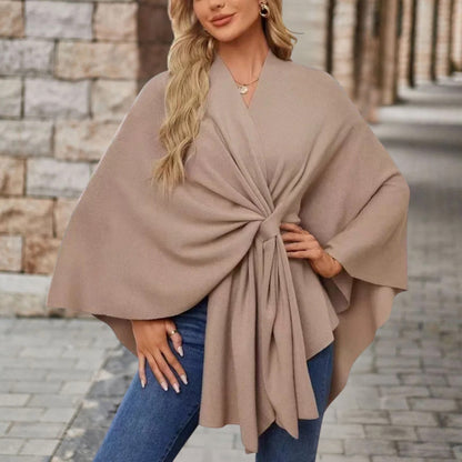 Draped Knot-Front Flowing Top for Women