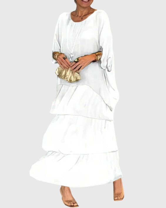 Women's Bohemian Tiered Maxi Dress with Shorts