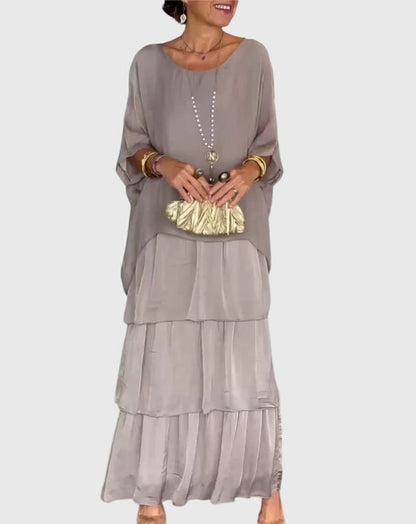 Women's Bohemian Tiered Maxi Dress with Shorts