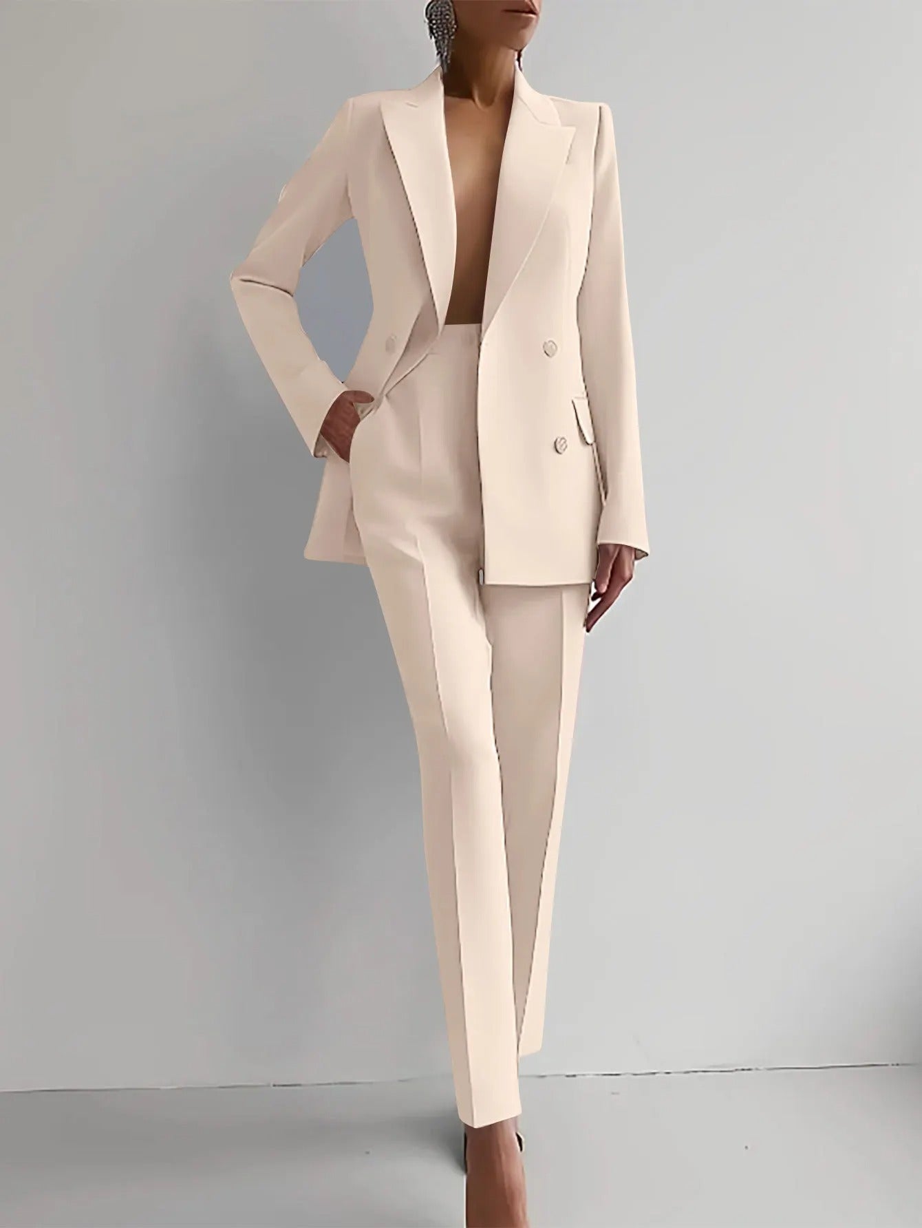 Women's Tailored Two-Piece Blazer and Trouser Suit