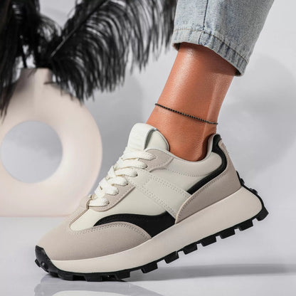Women's Thick-Sole Lace-Up Platform Sneakers